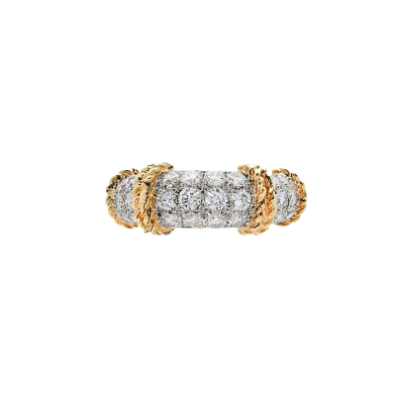 KNQ WITH DIAMONDS Rg & Diamonds Rose Gold Ring Rope