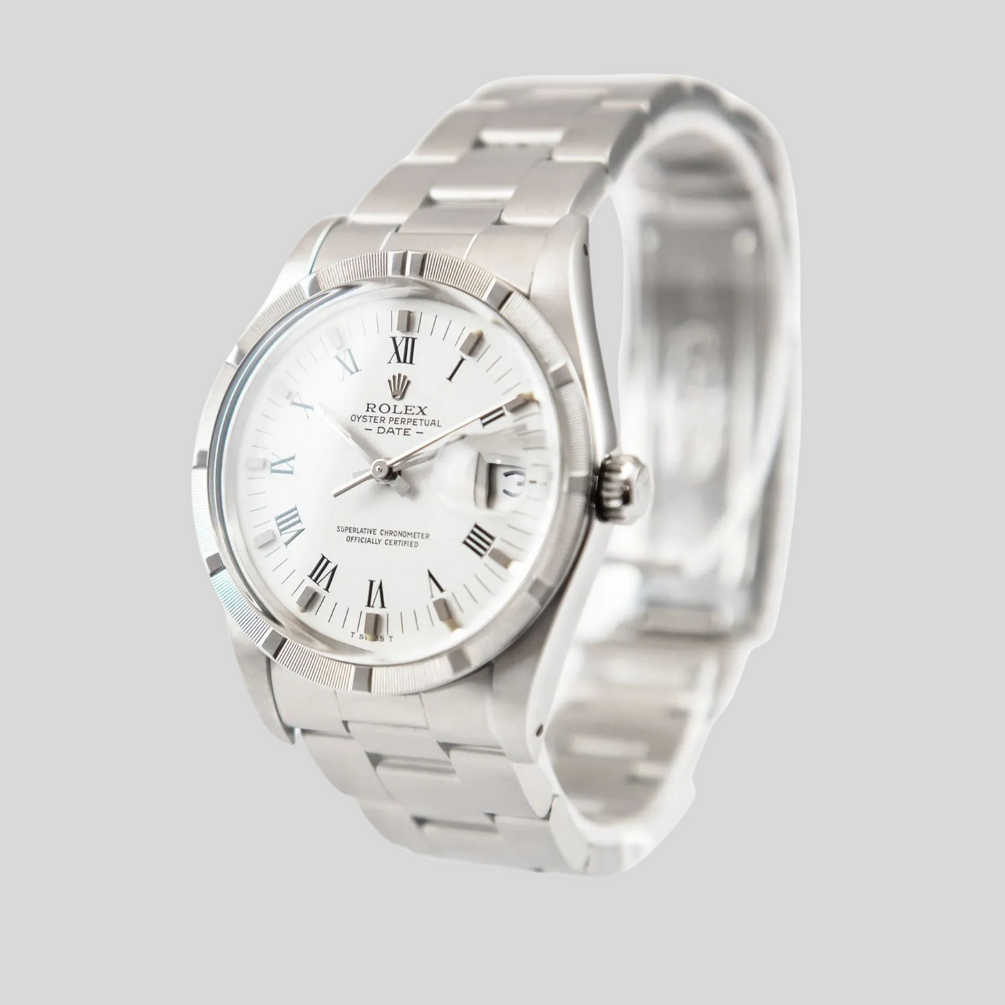 Rolex 15010 White Roman Numeral Oyster Perpetual Date 34mm 1989