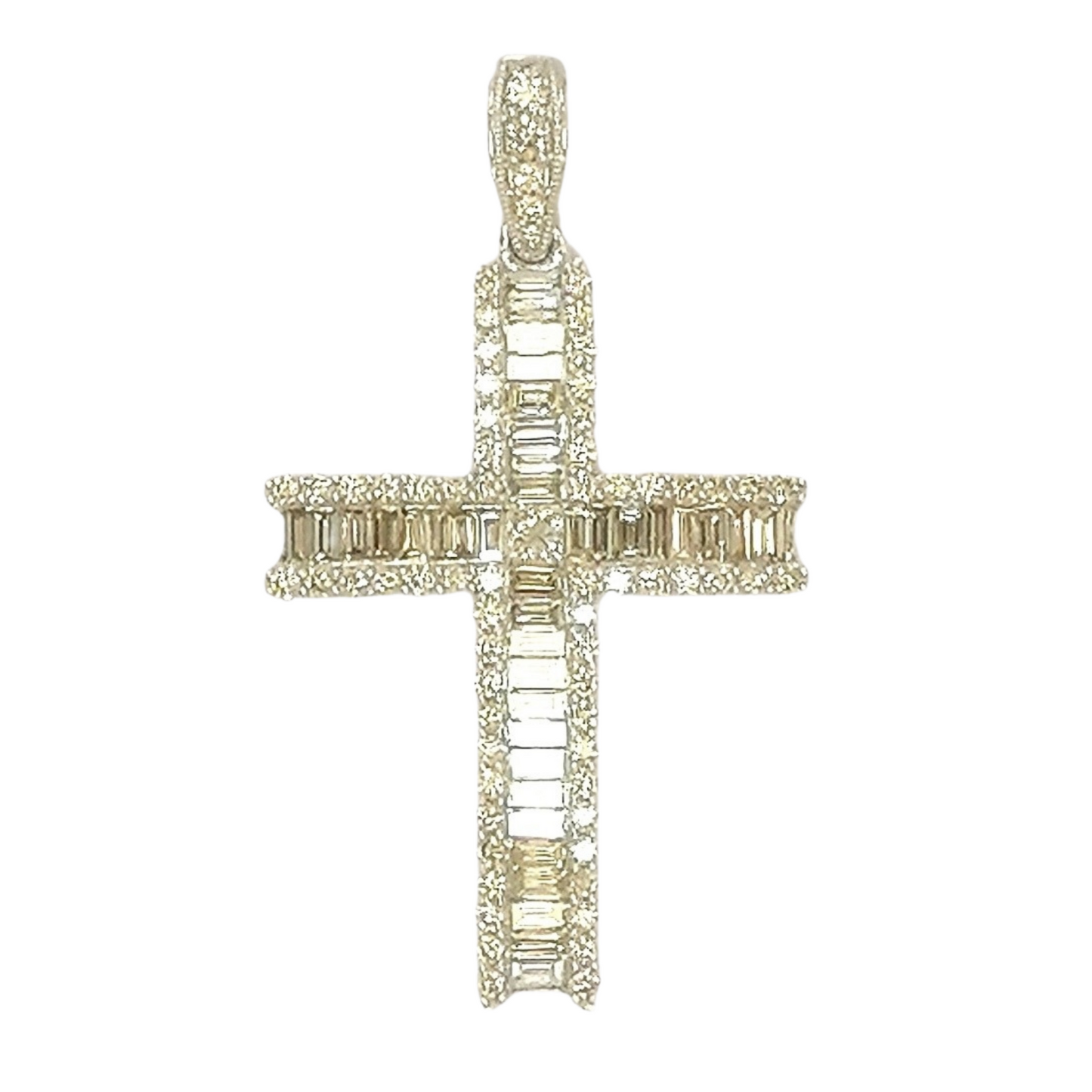 KNQ CROSS Diamond Yellow Gold Emerald Diamond Cross
