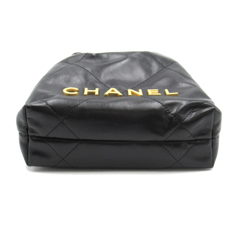 CHANEL 22 2wayShoulder Black leather AS3980