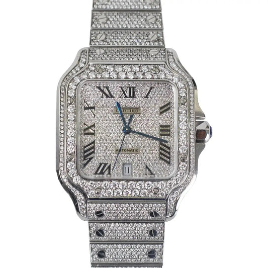 Cartier WSSA0029 Pave Dial Santos De Cartier 35mm