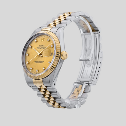 Rolex 68273 Champagne Diamond Dot Dial Datejust 31mm 1986