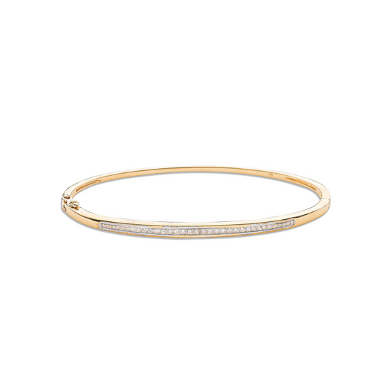 9ct Yellow Gold 1.00ct Channel Set Diamond Bangle