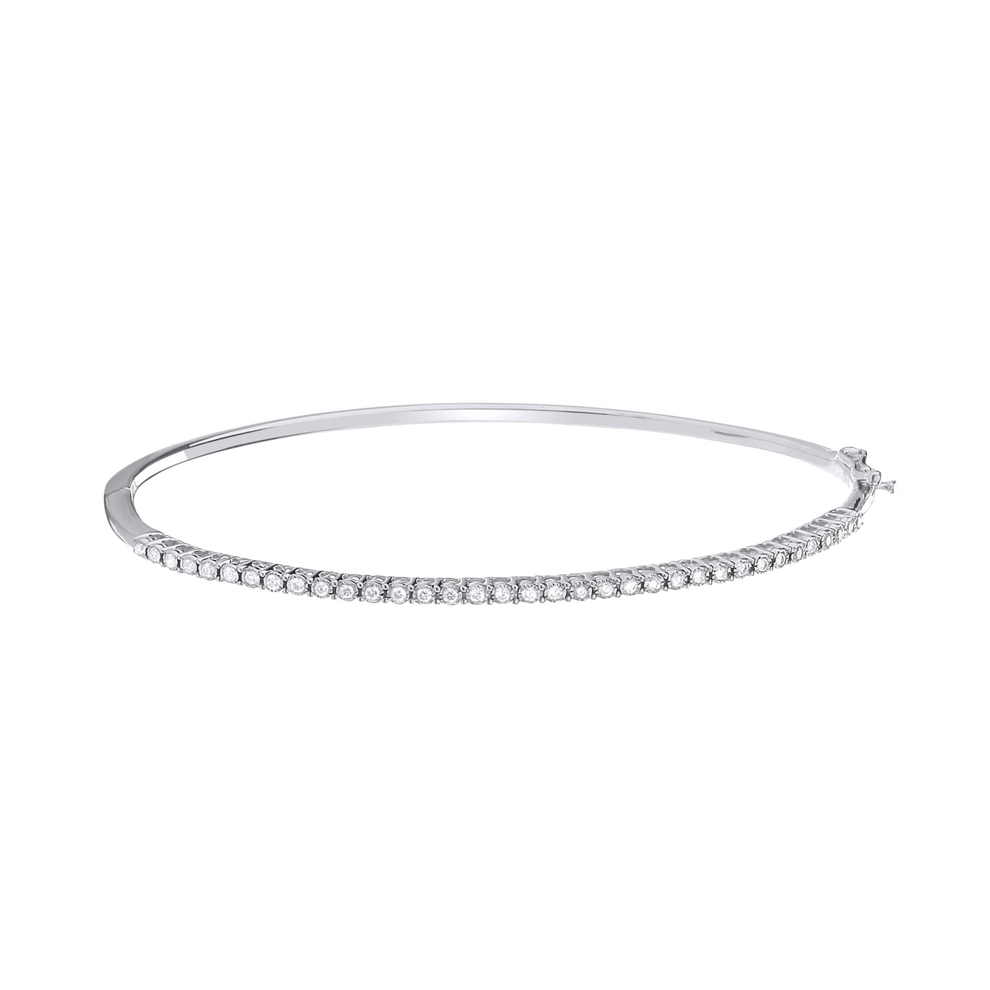 9ct White Gold 0.25ct Diamond Bangle