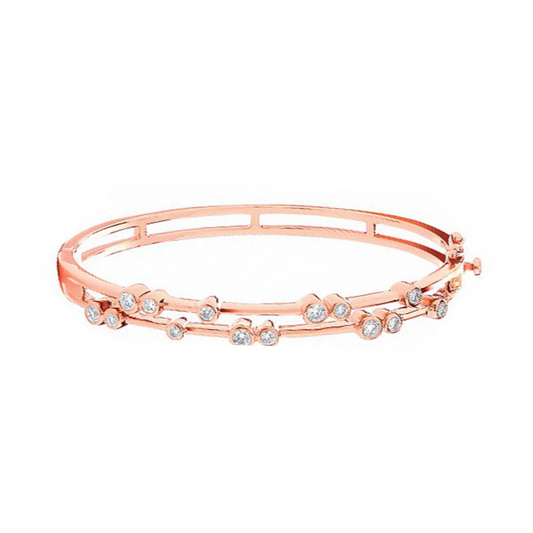 18ct Rose Gold 1.00ctw Dress Diamond Bangle