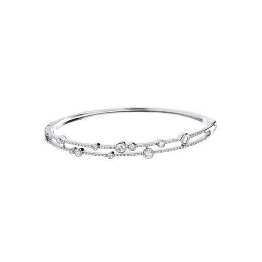 18ct White Gold 1.00ctw Dress Diamond Bangle