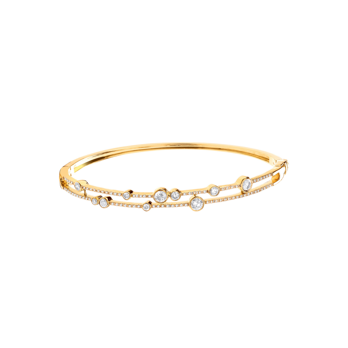 18ct Yellow Gold 1.00ctw Dress Diamond Bangle