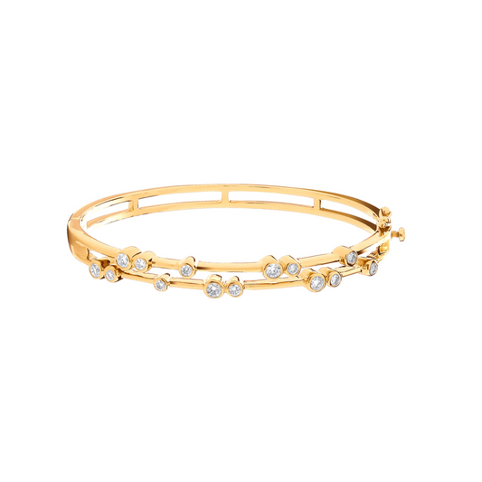 18ct Yellow Gold 1.00ctw Dress Diamond Bangle