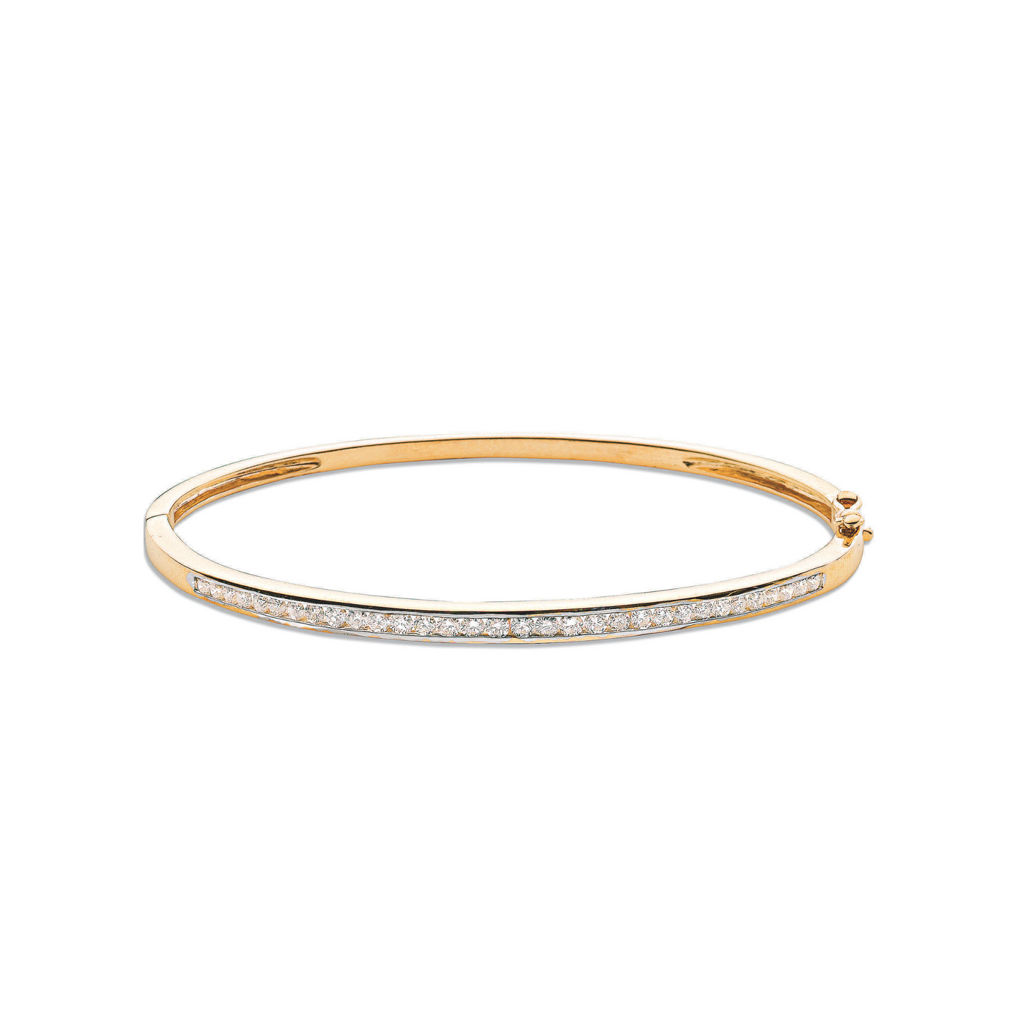 9ct Yellow Gold 0.50ct Channel Set Diamond Bangle