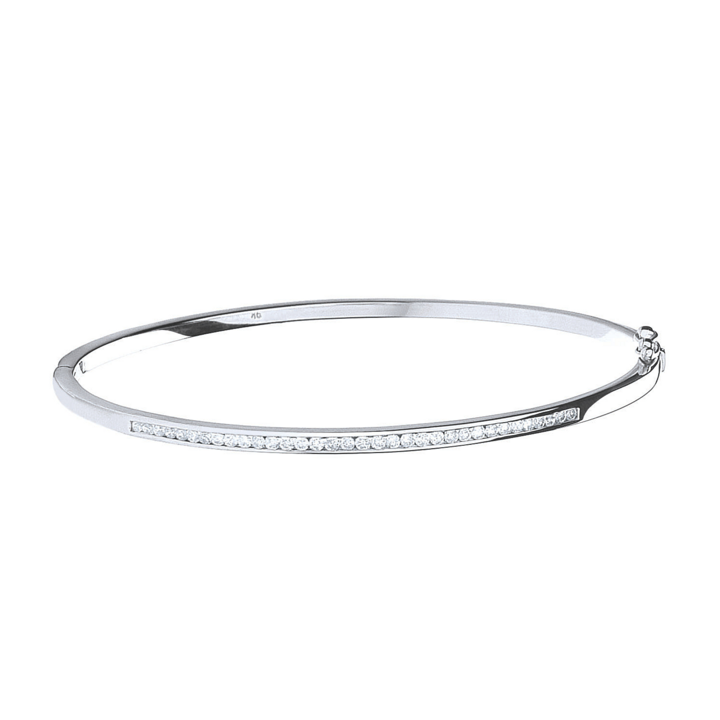 9ct White Gold 0.50ct Channel Set Diamond Bangle