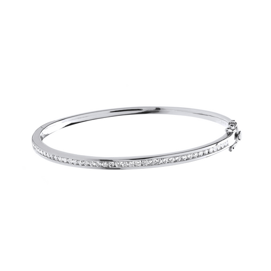 18ct White Gold 1.00ctw Diamond Bangle