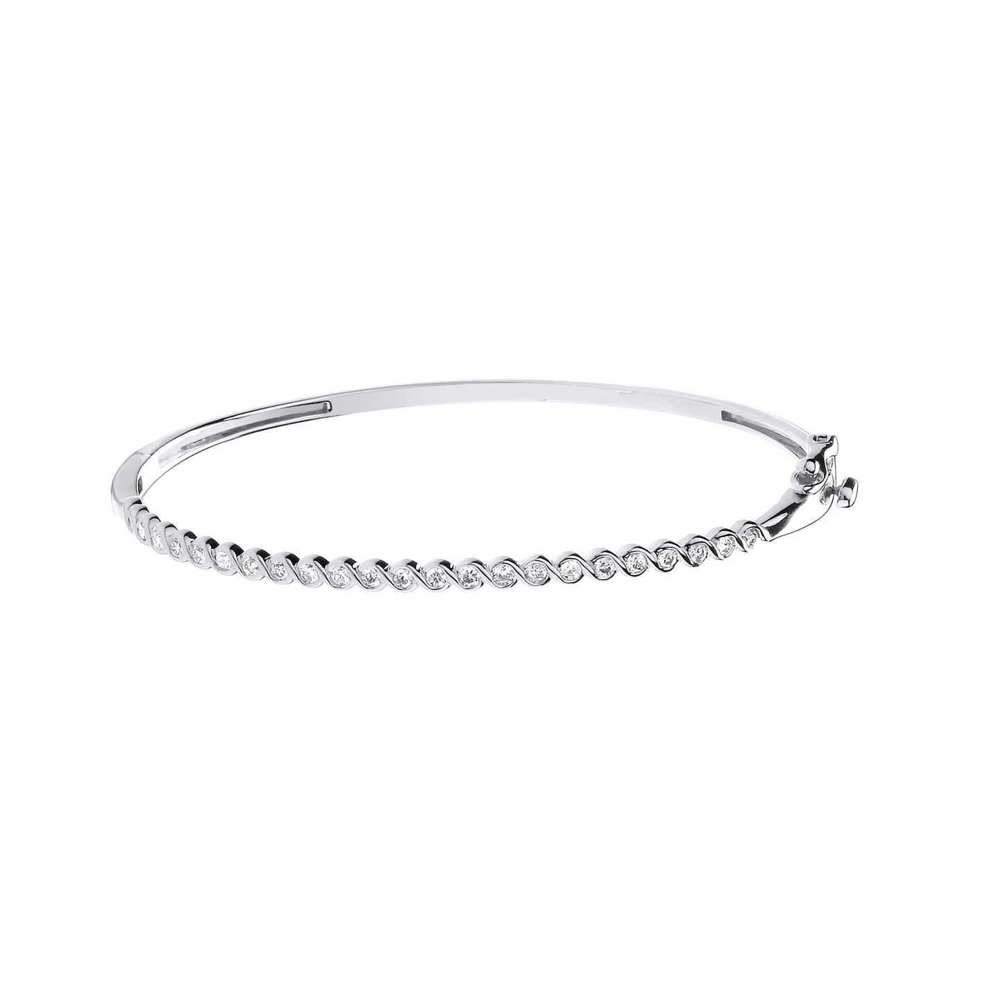 9ct White Gold 0.50ctw Ladies Diamond Bangle