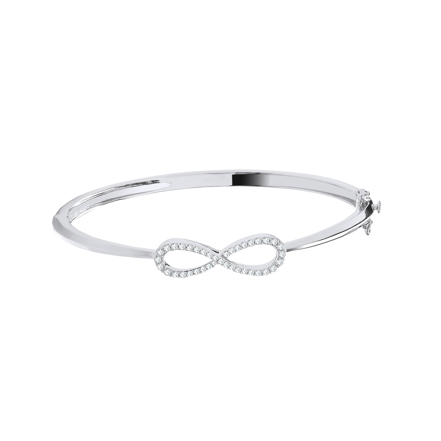 9ct White Gold Infinity 0.45ct Diamond Bangle