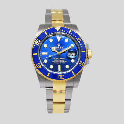 Rolex Submariner Date 18k Gold/Steel Blue Ceramic Mens 40mm Watch '20 B/P 116613