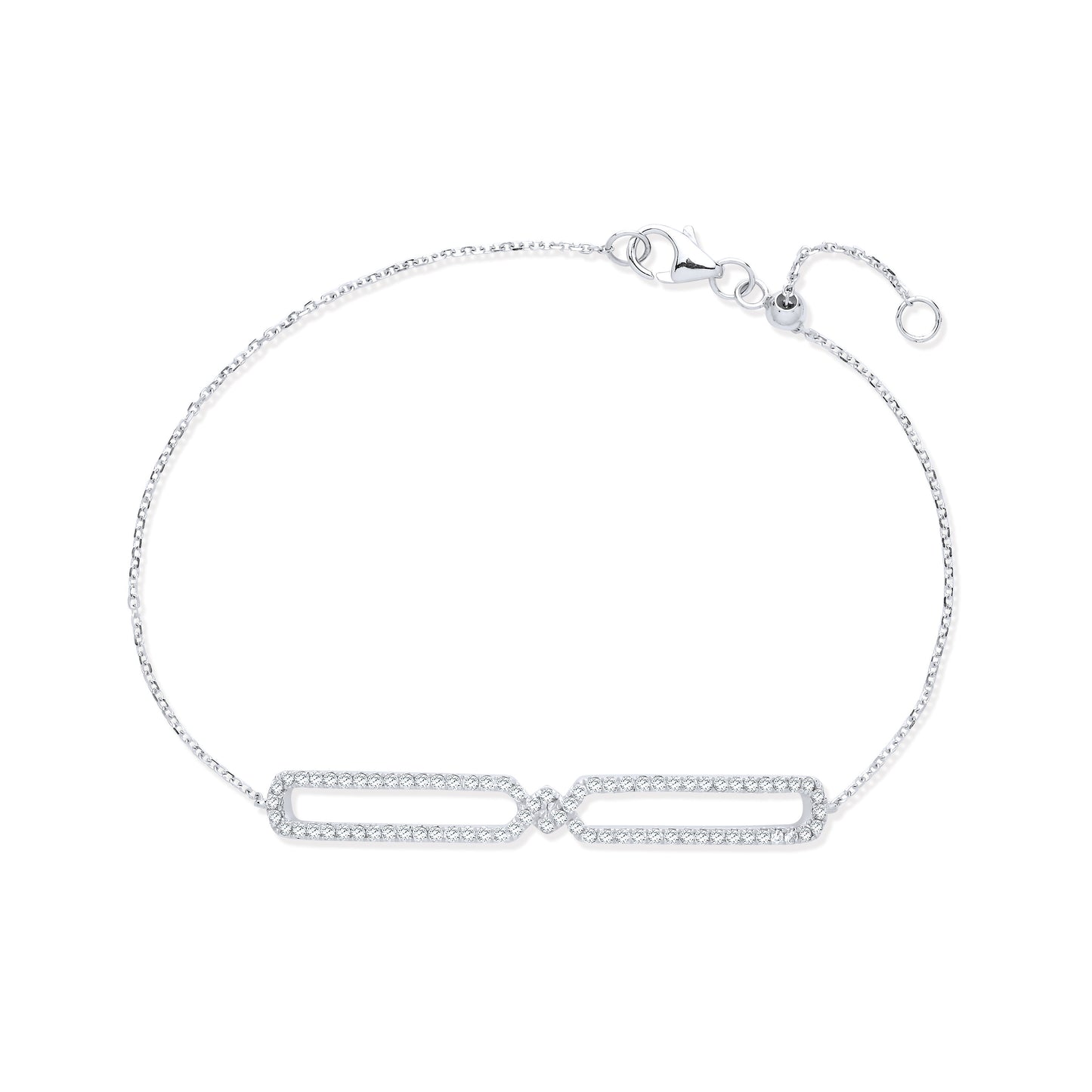 9ct White Gold Friendship 0.38ct Diamond Bracelet