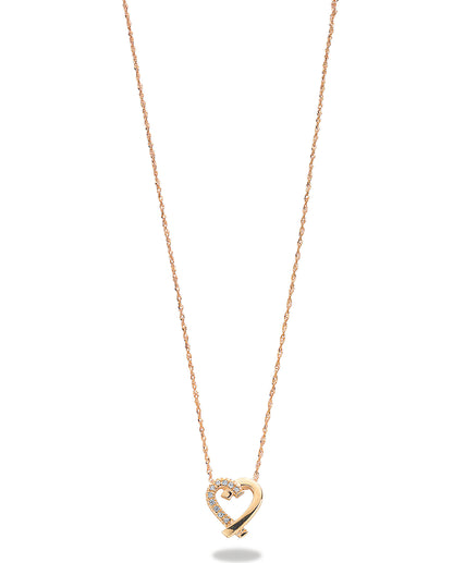 9ct Yellow Gold 0.05ct Diamond Heart Pendant with 18in/45cm Chain