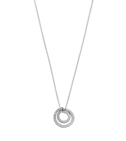 9ct White Gold 0.31ct Diamond Circle Pendant with 18in/45cm Chain