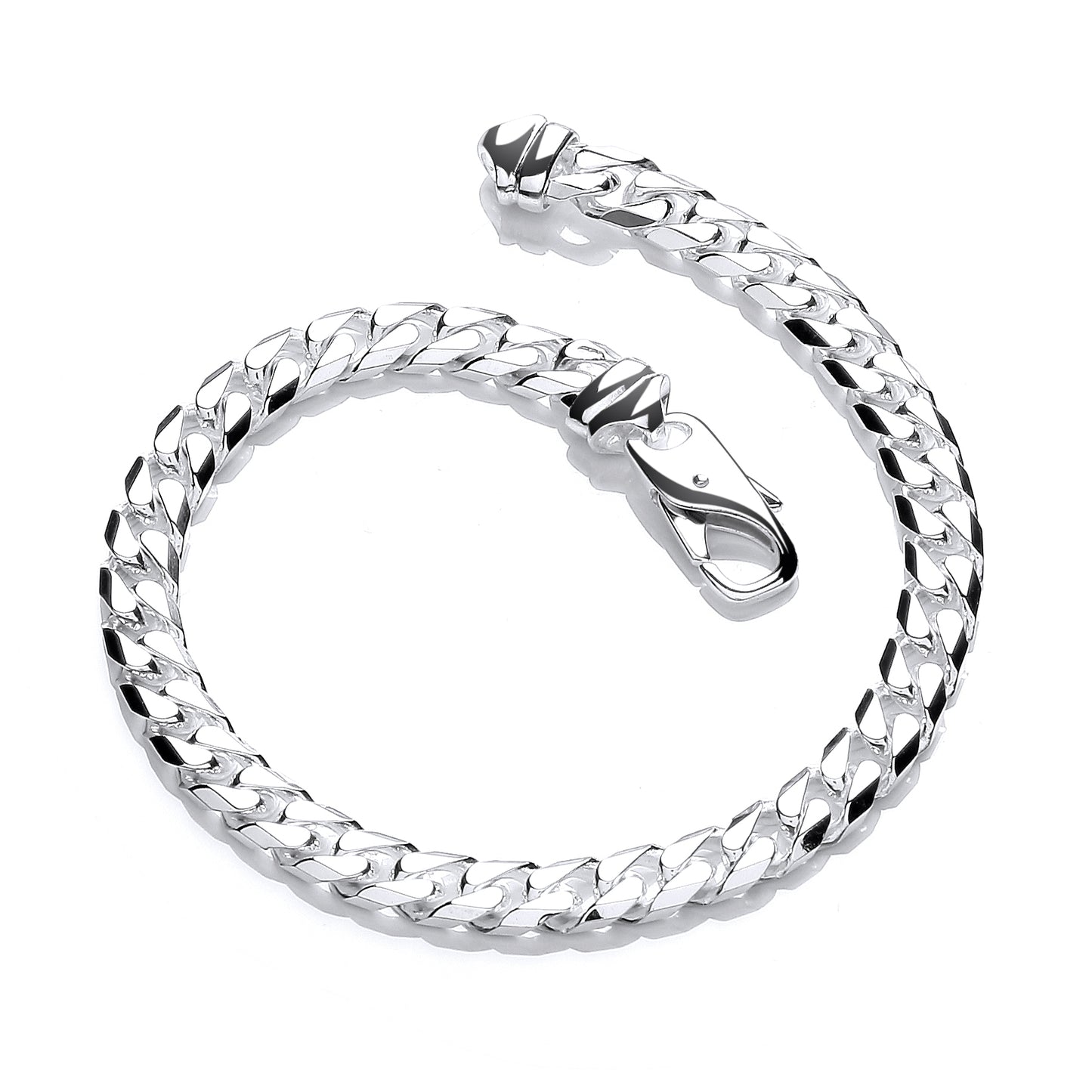 Silver 5.7mm Curb Gents 8" Bracelet