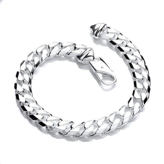 Silver 7.4mm Curb Gents 8" Bracelet