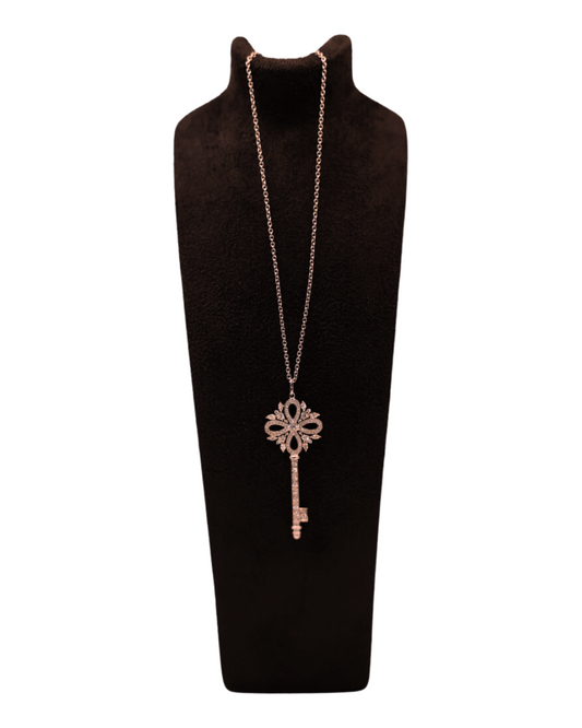 KNQ TIFFANY  White Gold Key Pendant Necklace Tiffany Key