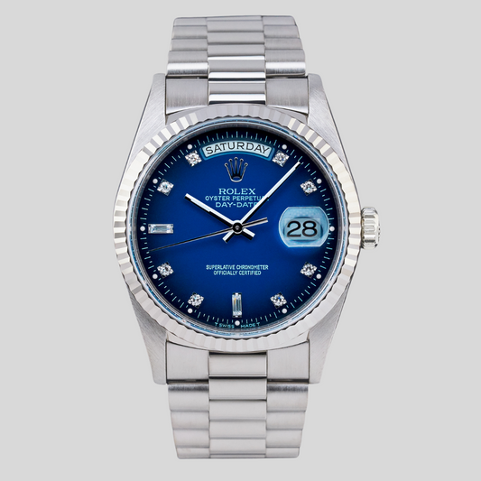 Rolex 18239 Vingette Blue Diamond And Baguette Day-Date 36mm