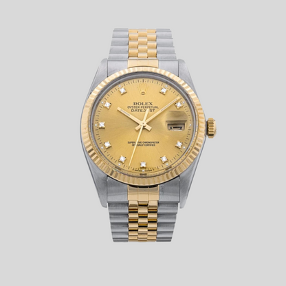 Rolex 68273 Champagne Diamond Dot Dial Datejust 31mm 1986